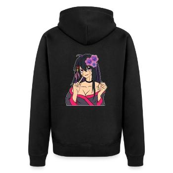 Anime Lover Shirt for Kawaii Fans "Senpai ' - Veste à capuche bio Premium Unisexe - noir - Dos - Nico (187cm)
