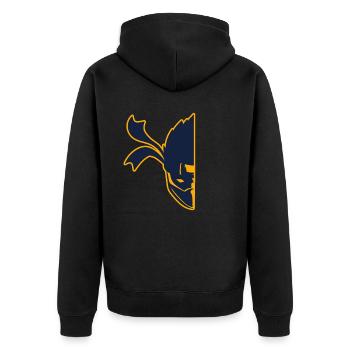 Half Face Ninja Karate Martial Arts Fencer Ninja - Unisex Premium Organic Zip Hoodie - black - Back - Nico (187cm)