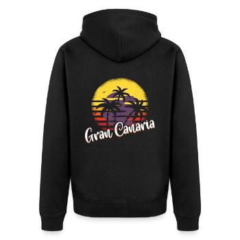 "Gran Canaria Island Spain" T-shirt Design Sun - Veste à capuche bio Premium Unisexe - noir - Dos - Nico (187cm)