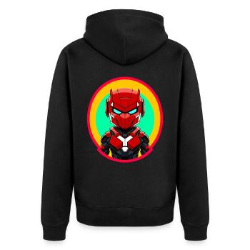 Baby Robot - Unisex Premium Organic Zip Hoodie - black - Back - Nico (187cm)