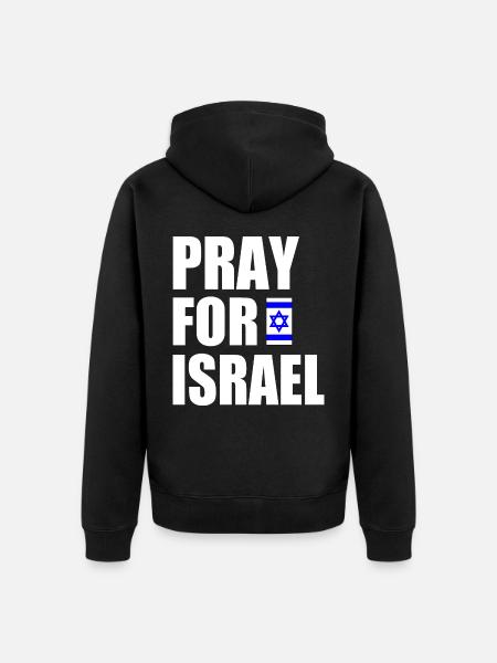 Pray for israel - Unisex Premium Organic Zip Hoodie - black