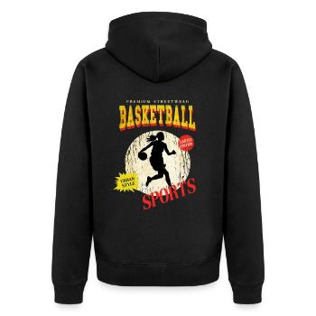 Basket-ball Femme Basketteur Joueur de basket-ball - Veste à capuche bio Premium Unisexe - noir - Dos - Nico (187cm)