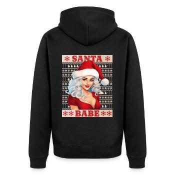 Père Noël Femme Sexy Noël Noël laid - Veste à capuche bio Premium Unisexe - noir - Dos - Nico (187cm)