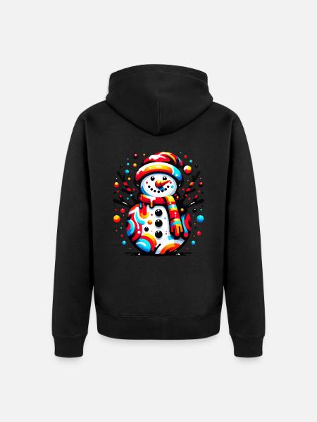 Funky Snowman - Unisex Premium Bio Zip Hoodie - Schwarz