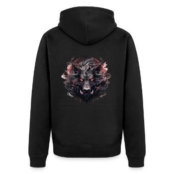 Mecha Animal Tiger Wolf Fox Dino Bear Cyborg - Unisex Premium Organic Zip Hoodie - black - Back - Nico (187cm)