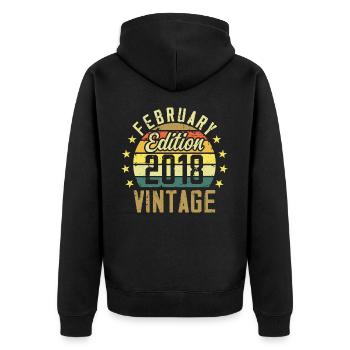 Birthday 6 years - Gift February 2018 - 6th - Unisex Premium Organic Zip Hoodie - black - Back - Nico (187cm)