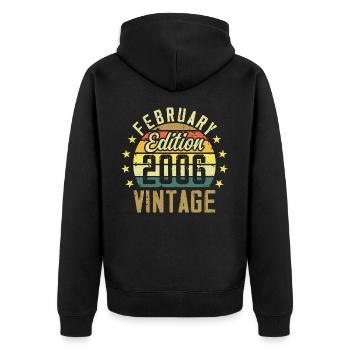 Birthday 18 years - Gift February 2006 - 18th - Unisex Premium Organic Zip Hoodie - black - Back - Nico (187cm)