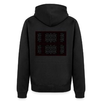 unique trends - Unisex Premium Organic Zip Hoodie - black - Back - Nico (187cm)
