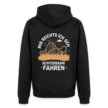 Roller Coaster Amusement Park Roller Coaster - Unisex Premium Organic Zip Hoodie - black - Back - Nico (187cm)