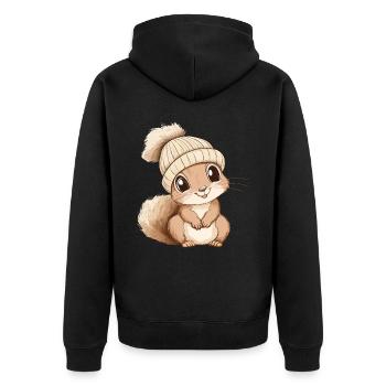 écureuil mignon mignon bébé mignon enfants dessin animé animal - Veste à capuche bio Premium Unisexe - noir - Dos - Nico (187cm)