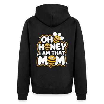 Honigbiene Imker Bienen Biene - Unisex Premium Bio Zip Hoodie - Schwarz - Hinten - Nico (187cm)