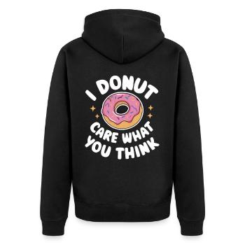 Donut Donuts Candy Bagel - Unisex Premium Organic Zip Hoodie - black - Back - Nico (187cm)