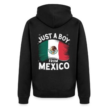 Mexico Mexico Mexican Spanish - Unisex Premium Organic Zip Hoodie - black - Back - Nico (187cm)