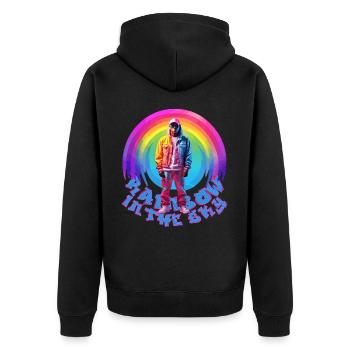 Arc-en-ciel - Veste à capuche bio Premium Unisexe - noir - Dos - Nico (187cm)