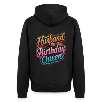 Ehemann Ehegatte Familie Hochzeit - Unisex Premium Bio Zip Hoodie - Schwarz - Hinten - Nico (187cm)