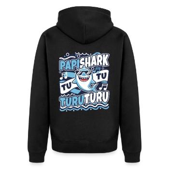 Papa requin - Veste à capuche bio Premium Unisexe - noir - Dos - Nico (187cm)