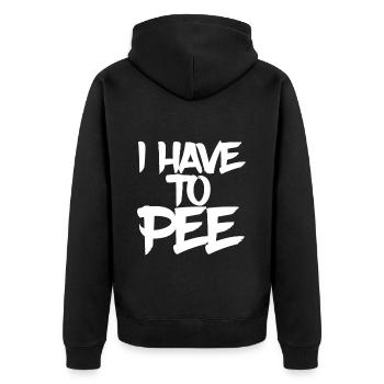 I Have To Pee 15 - Unisex Premium Organic Zip Hoodie - black - Back - Nico (187cm)