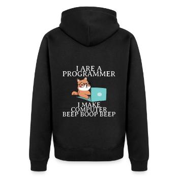 Je suis un programmeur Je fais bip d’ordinateur boop beep4 - Veste à capuche bio Premium Unisexe - noir - Dos - Nico (187cm)
