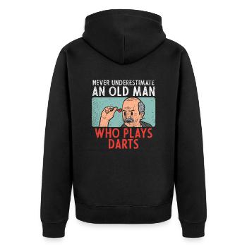 Dictons du joueur de fléchettes - Veste à capuche bio Premium Unisexe - noir - Dos - Nico (187cm)