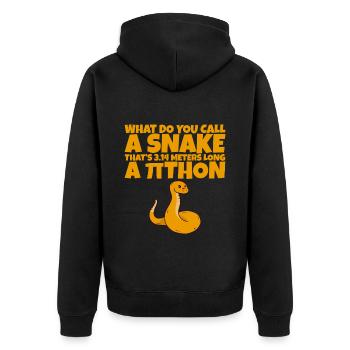 Un serpent de 3,14 mètres de long, un Pithon 2 - Veste à capuche bio Premium Unisexe - noir - Dos - Nico (187cm)
