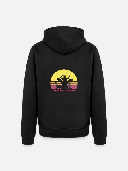 Drummer Drums Drumming - Unisex Premium Organic Zip Hoodie - black
