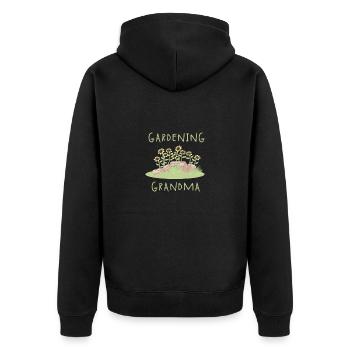 Gardening Grandma - Unisex Premium Bio Zip Hoodie - Schwarz - Hinten - Nico (187cm)