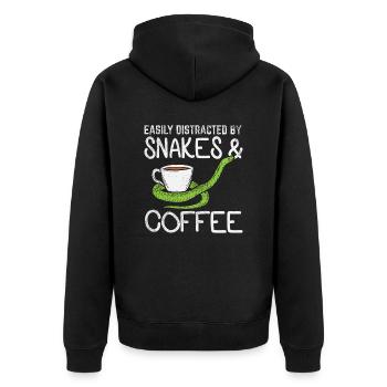 Files d’attente et café - Veste à capuche bio Premium Unisexe - noir - Dos - Nico (187cm)