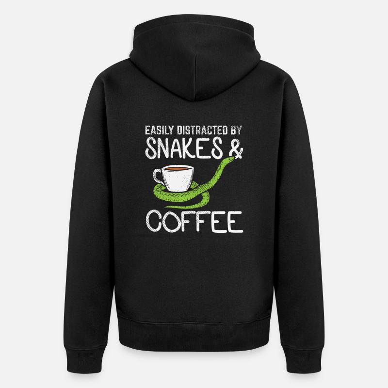 Files d’attente et café - Veste à capuche bio Premium Unisexe - noir