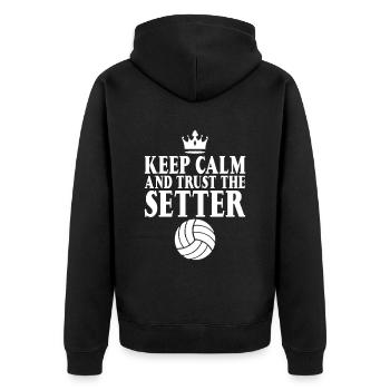 Restez calme et faites confiance au Setter 5 - Veste à capuche bio Premium Unisexe - noir - Dos - Nico (187cm)