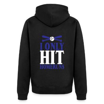 I Only Hit Homeruns 3 - Unisex Premium Bio Zip Hoodie - Schwarz - Hinten - Nico (187cm)