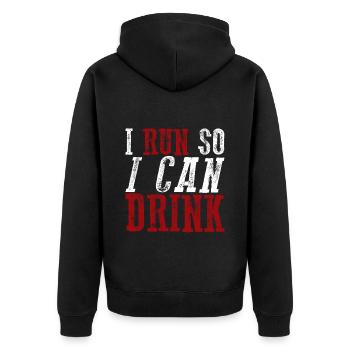I Run So I Can Drink 3 - Unisex Premium Organic Zip Hoodie - black - Back - Nico (187cm)