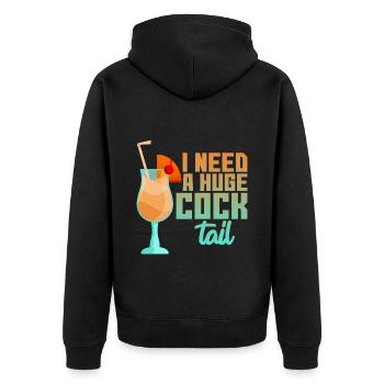 J’ai besoin d’un énorme cocktail 4 - Veste à capuche bio Premium Unisexe - noir - Dos - Nico (187cm)