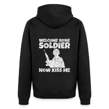 Bienvenue à la maison Soldat, maintenant embrasse-moi 2 - Veste à capuche bio Premium Unisexe - noir - Dos - Nico (187cm)