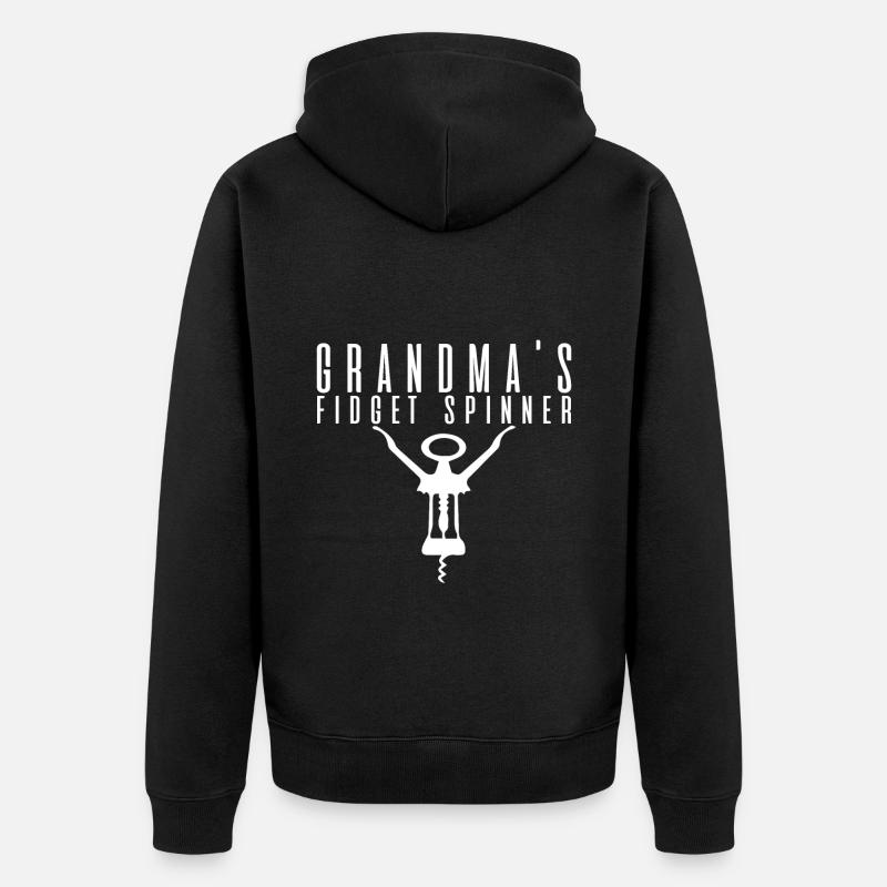 Le Fidget Spinner de grand-mère - Veste à capuche bio Premium Unisexe - noir