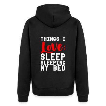Choses que j’aime, dormir dans mon lit 4 - Veste à capuche bio Premium Unisexe - noir - Dos - Nico (187cm)