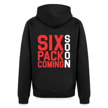 Six Pack à venir 28 - Veste à capuche bio Premium Unisexe - noir - Dos - Nico (187cm)