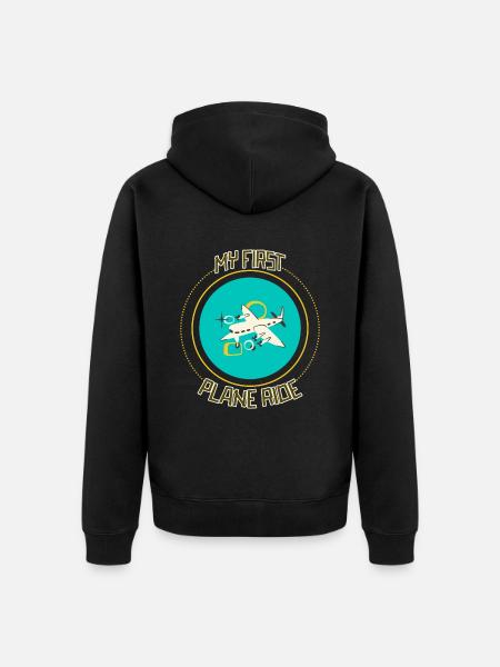 My First Plane Ride 33 - Unisex Premium Organic Zip Hoodie - black