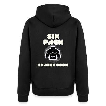 Six Pack à venir 36 - Veste à capuche bio Premium Unisexe - noir - Dos - Nico (187cm)