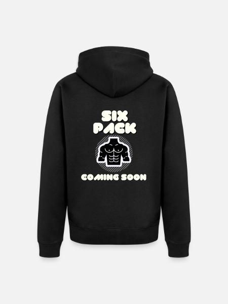 Six Pack Coming Soon 36 - Unisex Premium Organic Zip Hoodie - black