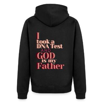 J’ai fait un test ADN et Dieu est mon père 23 - Veste à capuche bio Premium Unisexe - noir - Dos - Nico (187cm)