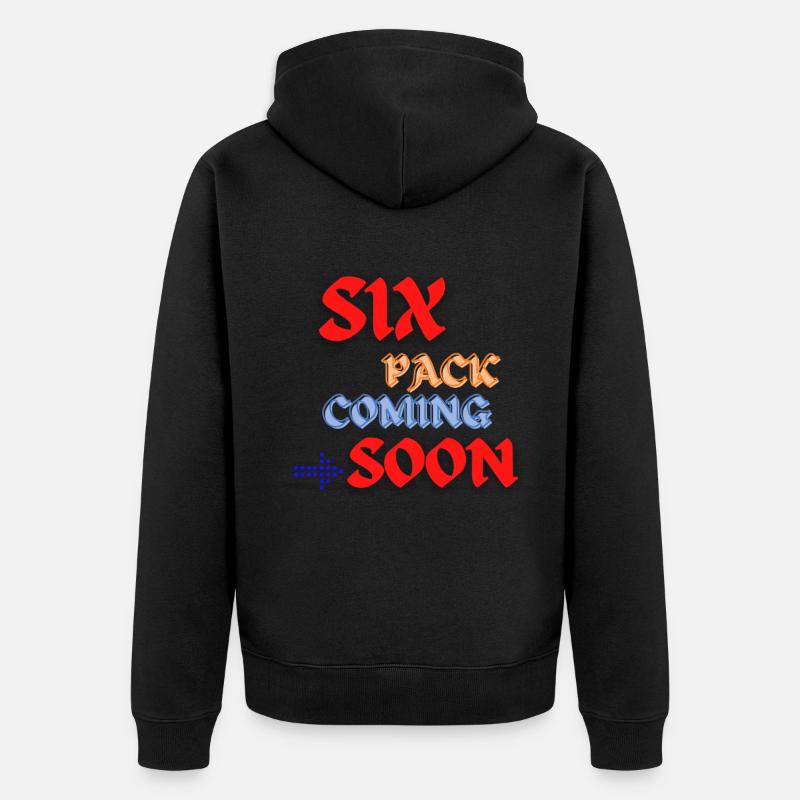 Six Pack à venir 34 - Veste à capuche bio Premium Unisexe - noir