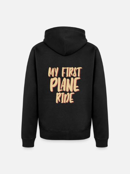 My First Plane Ride 44 - Unisex Premium Organic Zip Hoodie - black