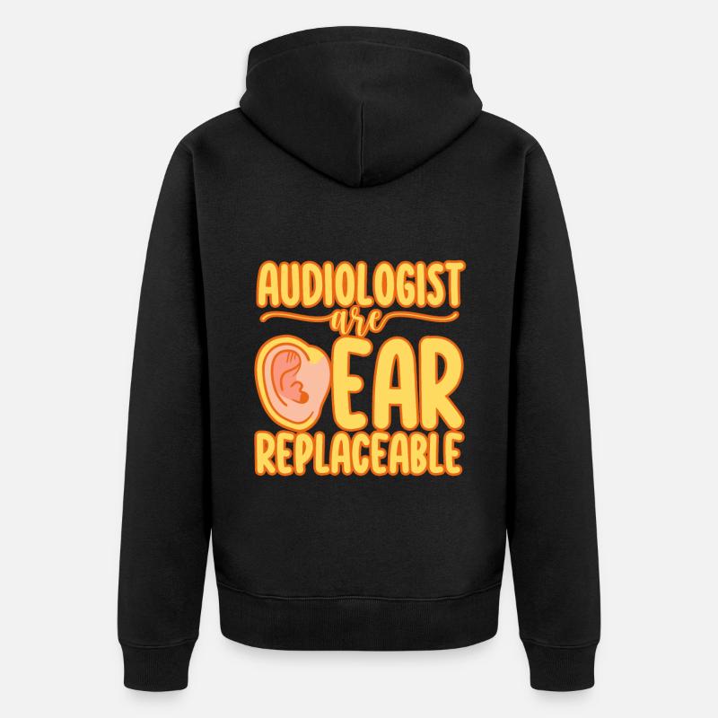 Les audiologistes remplacent l’oreille - Veste à capuche bio Premium Unisexe - noir