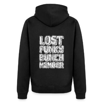 Lost Funky Bunch Member 2 - Unisex Premium Organic Zip Hoodie - black - Back - Nico (187cm)