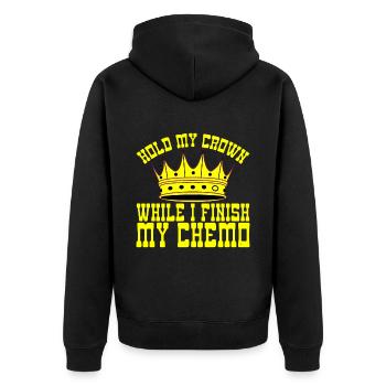 Tenez ma couronne pendant que je termine ma chimio 28 - Veste à capuche bio Premium Unisexe - noir - Dos - Nico (187cm)