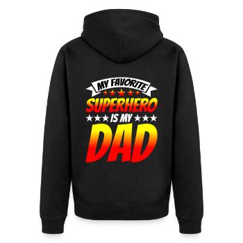 Mon super-héros préféré est mon père 8 - Veste à capuche bio Premium Unisexe - noir - Dos - Nico (187cm)