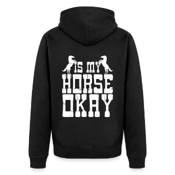 Mon cheval va-t-il bien 4 - Veste à capuche bio Premium Unisexe - noir - Dos - Nico (187cm)