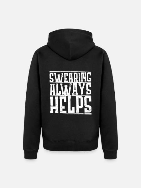 Swearing Always Helps 4 - Unisex Premium Bio Zip Hoodie - Schwarz