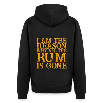I Am The Reason Why All The Rum Is Gone 3 - Unisex Premium Bio Zip Hoodie - Schwarz - Hinten - Nico (187cm)