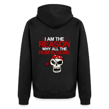 I Am The Reason Why All The Rum Is Gone 2 - Unisex Premium Bio Zip Hoodie - Schwarz - Hinten - Nico (187cm)